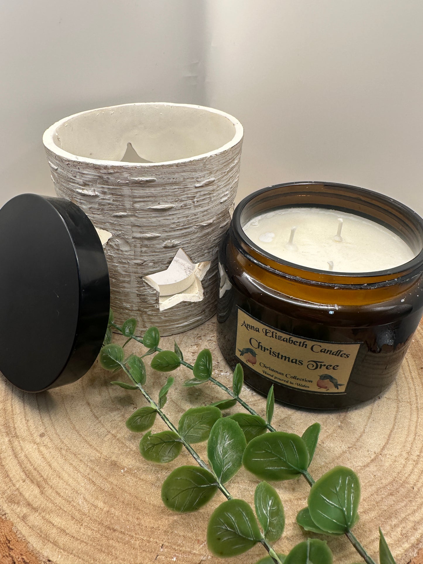 Large Amber Christmas Candle