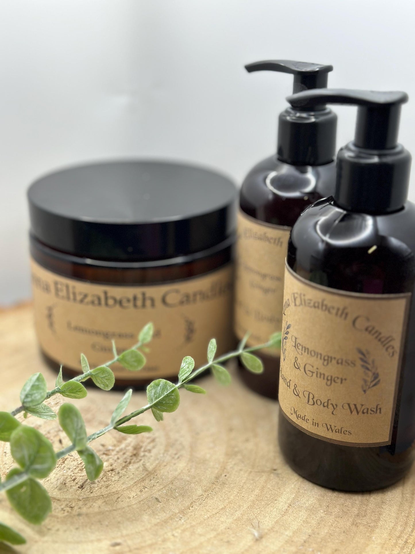 Personalised Wedding Gift, Luxury Gift Set, Candle Gift, Body Wash & Lotion Gift Set, Lemongrass and Ginger Scented Gift Set