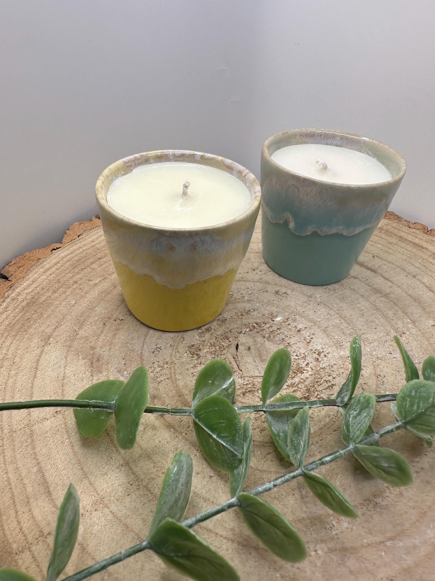 A Little Pot of Calm, Mini Essential Oil Candle, Made with Olive Wax, Relaxing Scented Candle, Aqua Wellness Candle