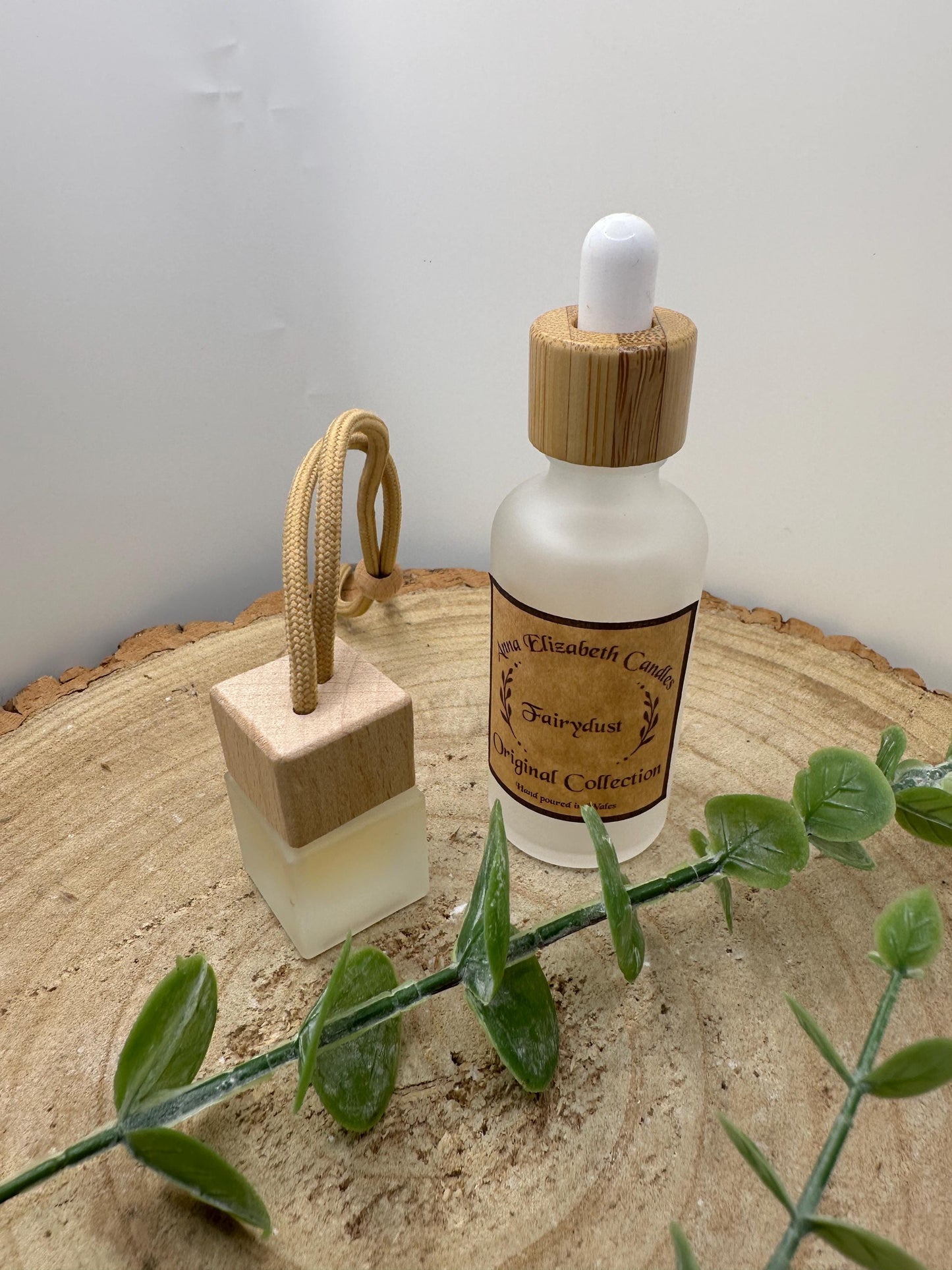 Car Air Freshener and Refill Bottle, Wooden Diffuser, 25 Scent Options, Vegan Friendly, Long Lasting Fragrance