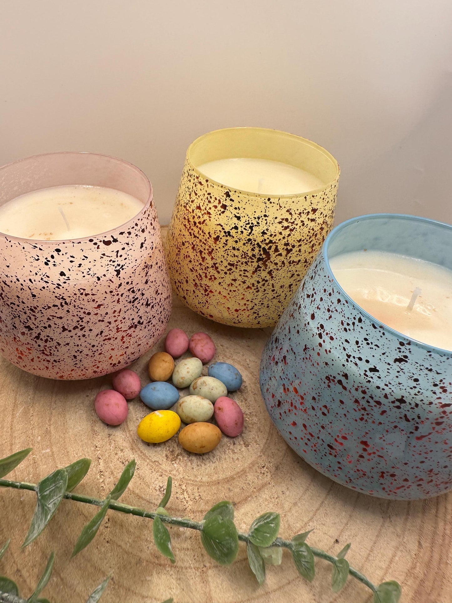 Easter Candles, Mini Egg Candle, Chocolate Scented Candle, Soy Wax Candles, Pink Mini Egg Candle