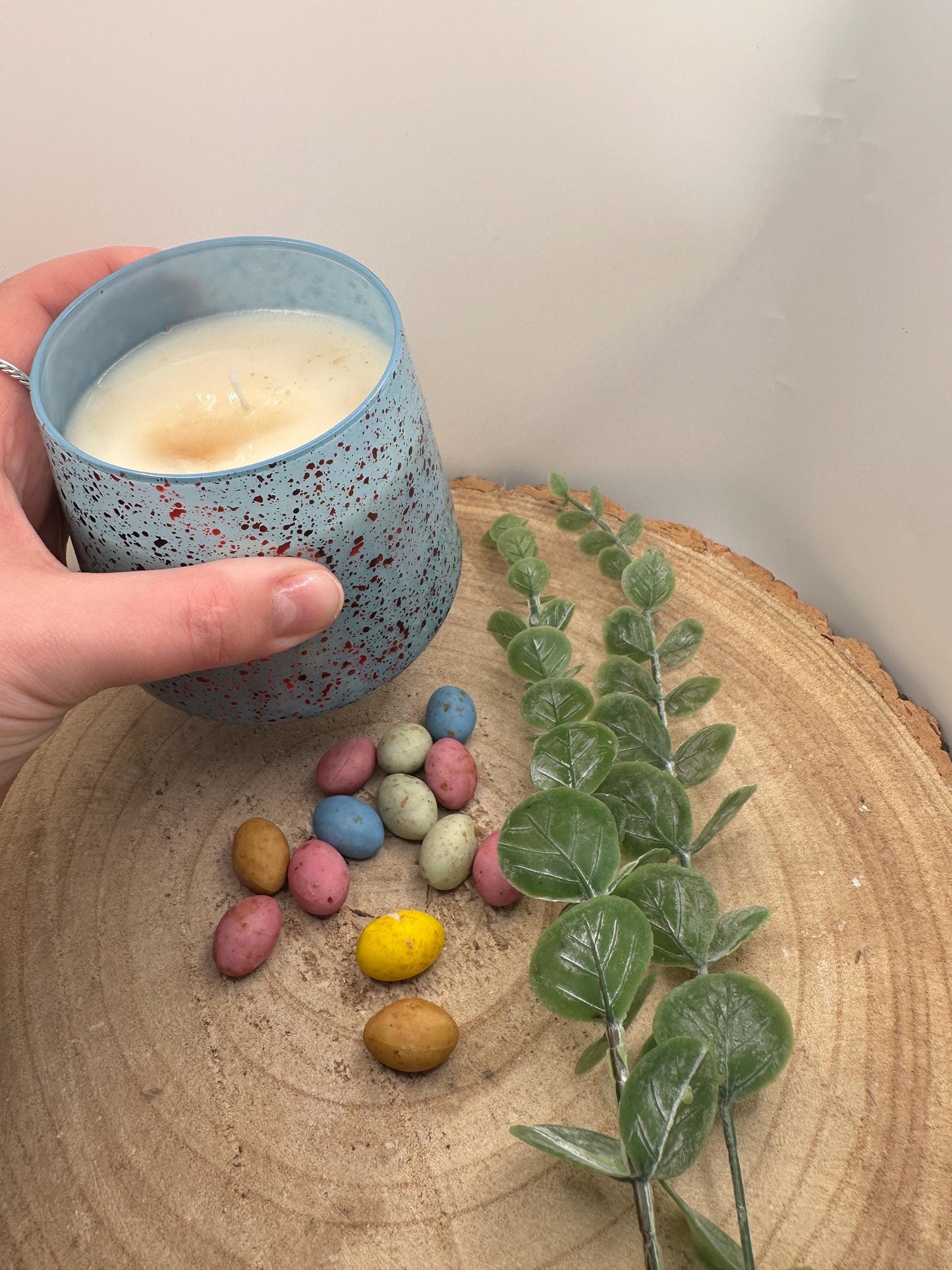 Easter Candles, Mini Egg Candle, Chocolate Scented Candle, Soy Wax Candles, Blue Mini Egg Candle