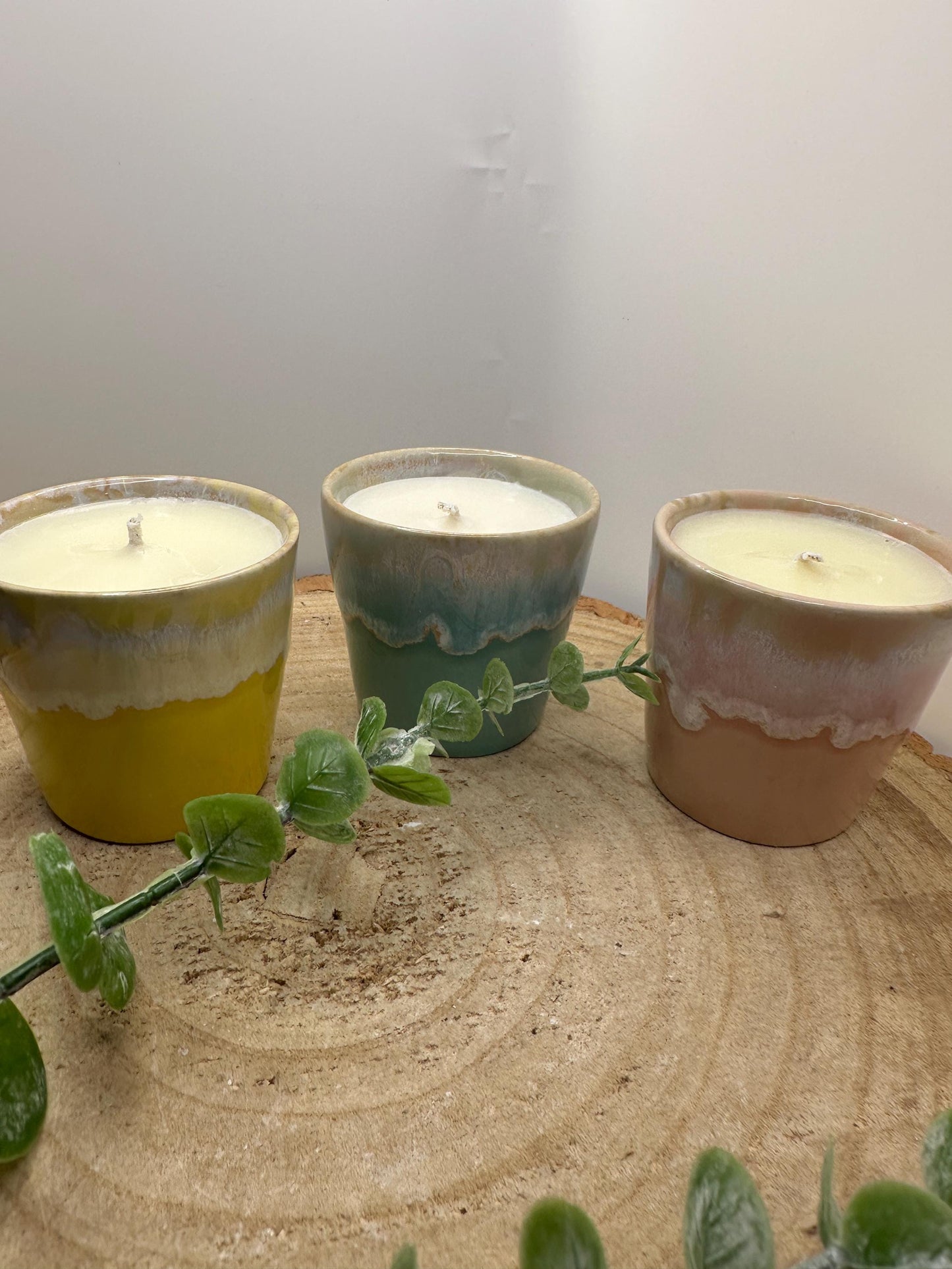 A Little Pot of Calm, Mini Essential Oil Candle, Made with Olive Wax, Relaxing Scented Candle, Aqua Wellness Candle
