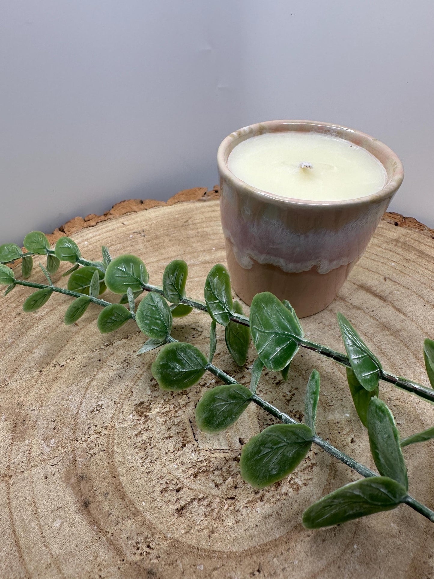 A Little Pot of Positivity, Mini Essential Oil Candle, Olive Wax Candle, Mood Lifting Scented Candle, Pink Wellness Candle