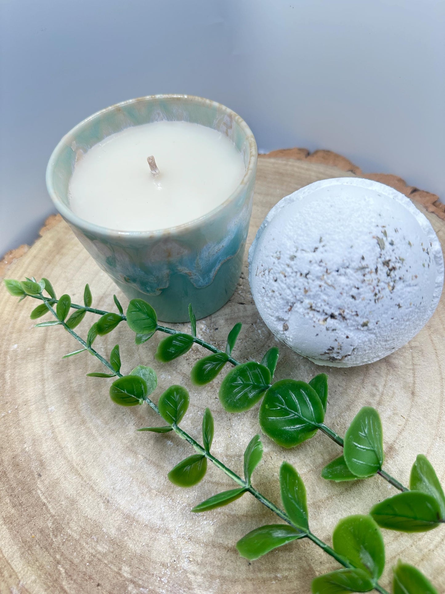 Box of Calm, Candle & Calming Bath Bomb Gift Set, Wellness and Self-Care Box