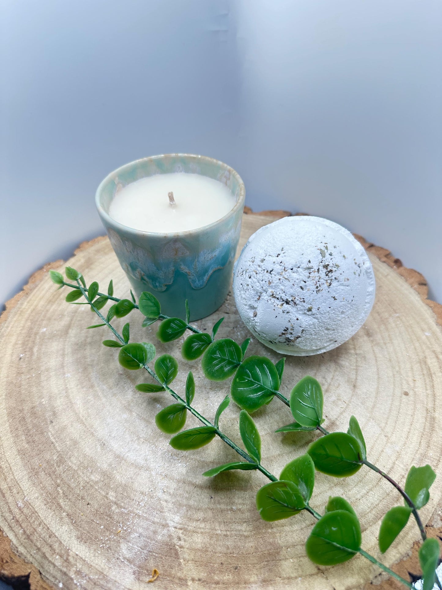 Box of Calm, Candle & Calming Bath Bomb Gift Set, Wellness and Self-Care Box