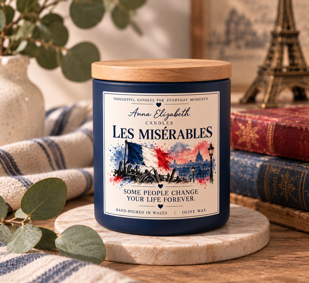 Les Miserables Inspired Candle, Musical Theatre Gift, Les Mis Gift, Handmade Olive Wax Candle, Theatre Lover Gift