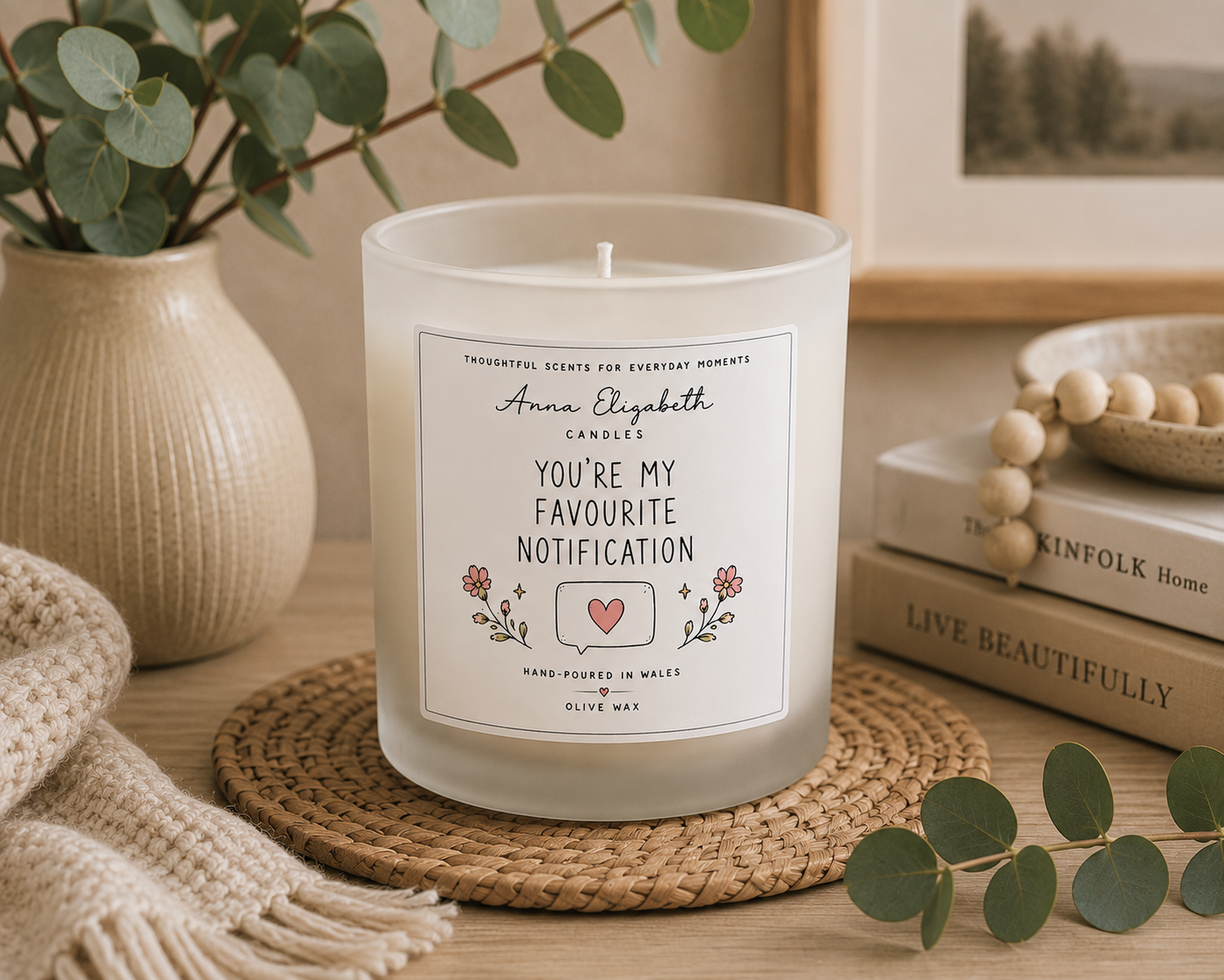 My Favourite Notification Candle, Best Friend Gift, Friendship Gift, Gift for Bestie, Gift for Her, Birthday Gift, Thinking of You Gift