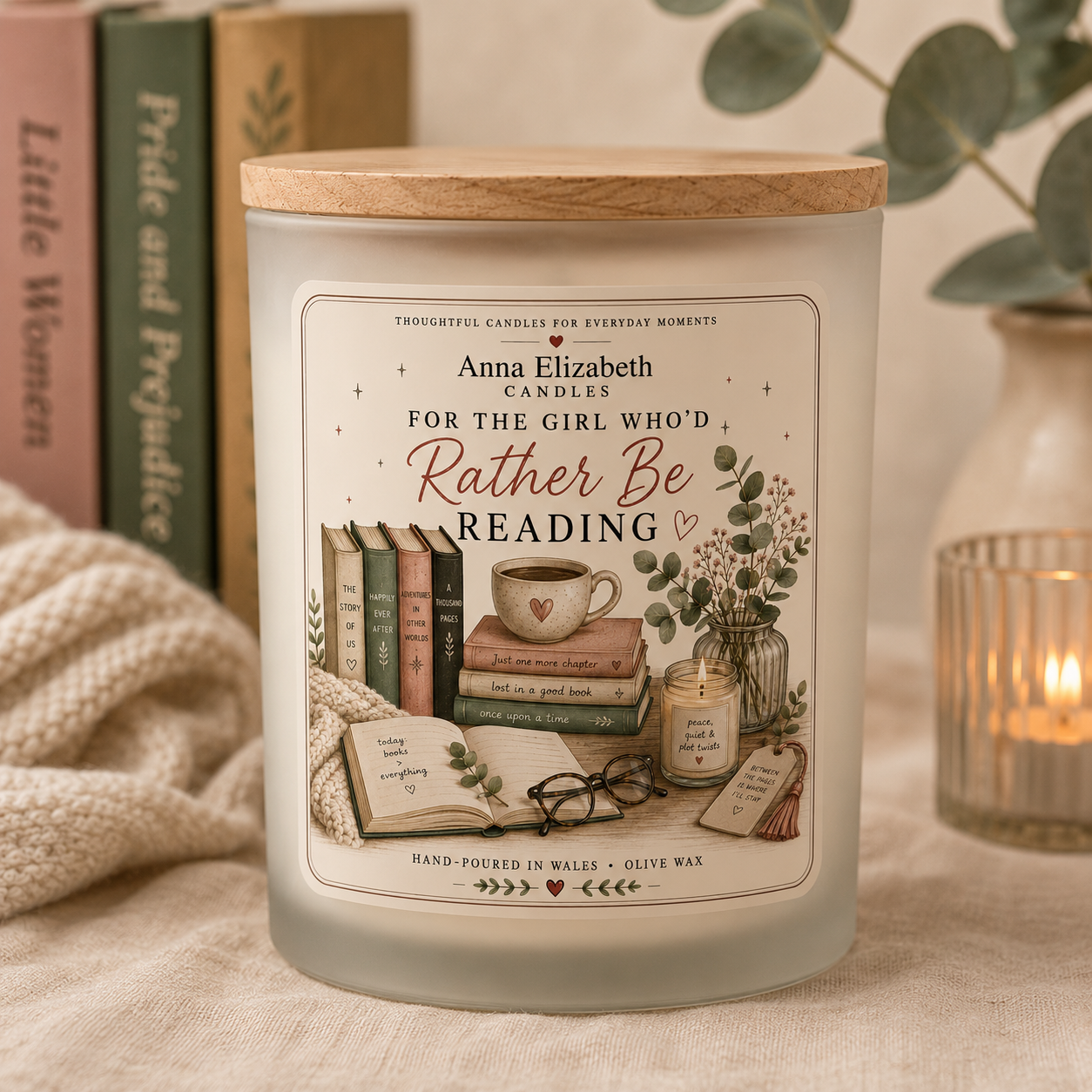 Book Lover Candle, For The Girl Who’d Rather Be Reading, Bookish Gift for Her, Bookworm Gift, Reader Candle, Gift for Book Lover
