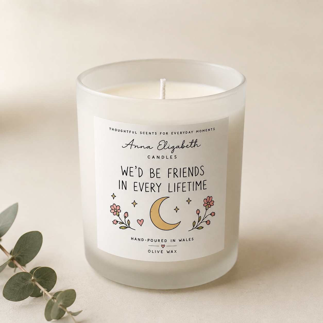 Best Friend Candle Gift, Friendship Gift for Her, We’d Be Friends in Every Lifetime Candle, Birthday Gift for Friend, Thoughtful Gift