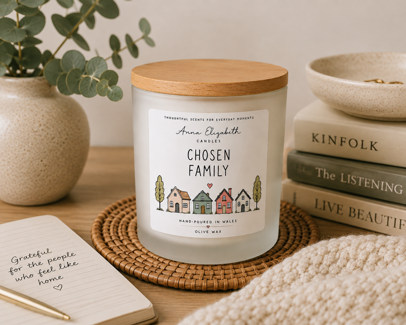 Chosen Family Candle, Best Friend Gift, Friendship Gift for Her, Sentimental Friend Gift, Bestie Birthday Gift, Gift for Special Friend,