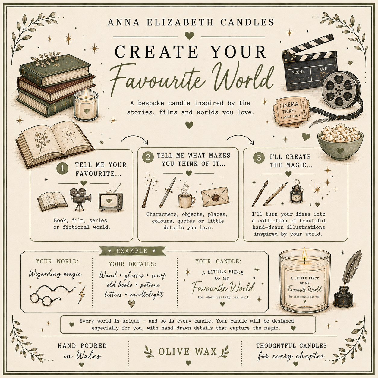 Personalised Book Candle, Film Inspired Candle, Custom Favourite World Candle, Book Lover Gift, Movie Lover Gift, Bespoke Candle,