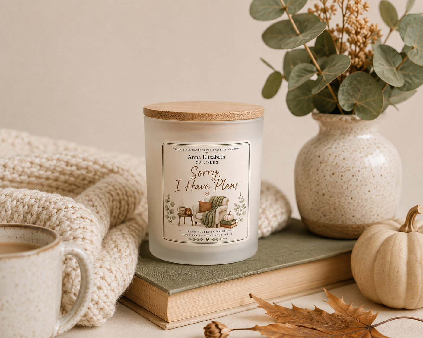 Sorry I Have Plans Candle, Homebody Gift, Introvert Gift, Cosy Autumn Candle, Funny Candle Gift, Autumn Gift for Her