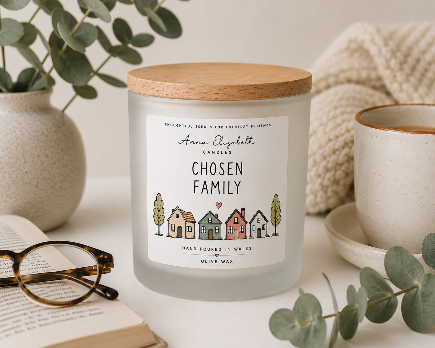 Chosen Family Candle, Best Friend Gift, Friendship Gift for Her, Sentimental Friend Gift, Bestie Birthday Gift, Gift for Special Friend,