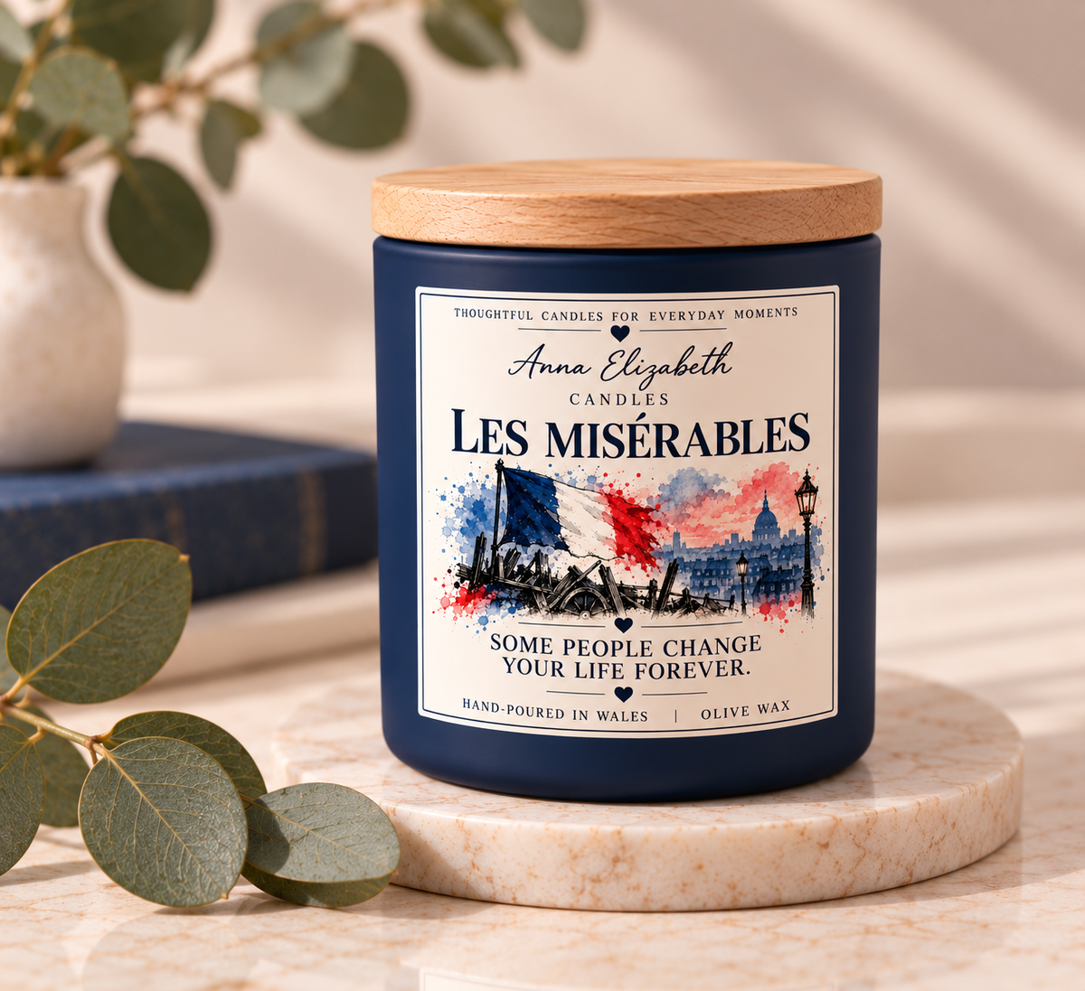 Les Miserables Inspired Candle, Musical Theatre Gift, Les Mis Gift, Handmade Olive Wax Candle, Theatre Lover Gift