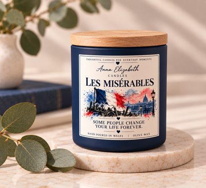 Les Miserables Inspired Candle, Musical Theatre Gift, Les Mis Gift, Handmade Olive Wax Candle, Theatre Lover Gift