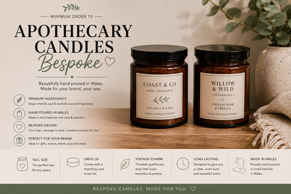 Amber Apothecary Candles | Bespoke Branding, Private Label & Bulk Orders