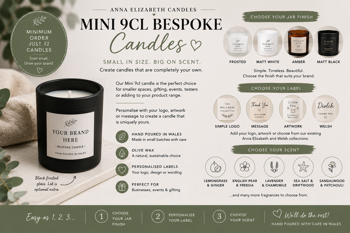 9cl Bespoke Candles, Custom Logo & Private Label Candles