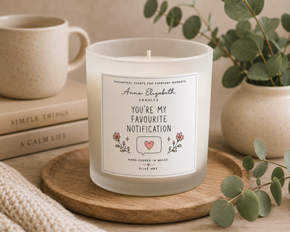 My Favourite Notification Candle, Best Friend Gift, Friendship Gift, Gift for Bestie, Gift for Her, Birthday Gift, Thinking of You Gift