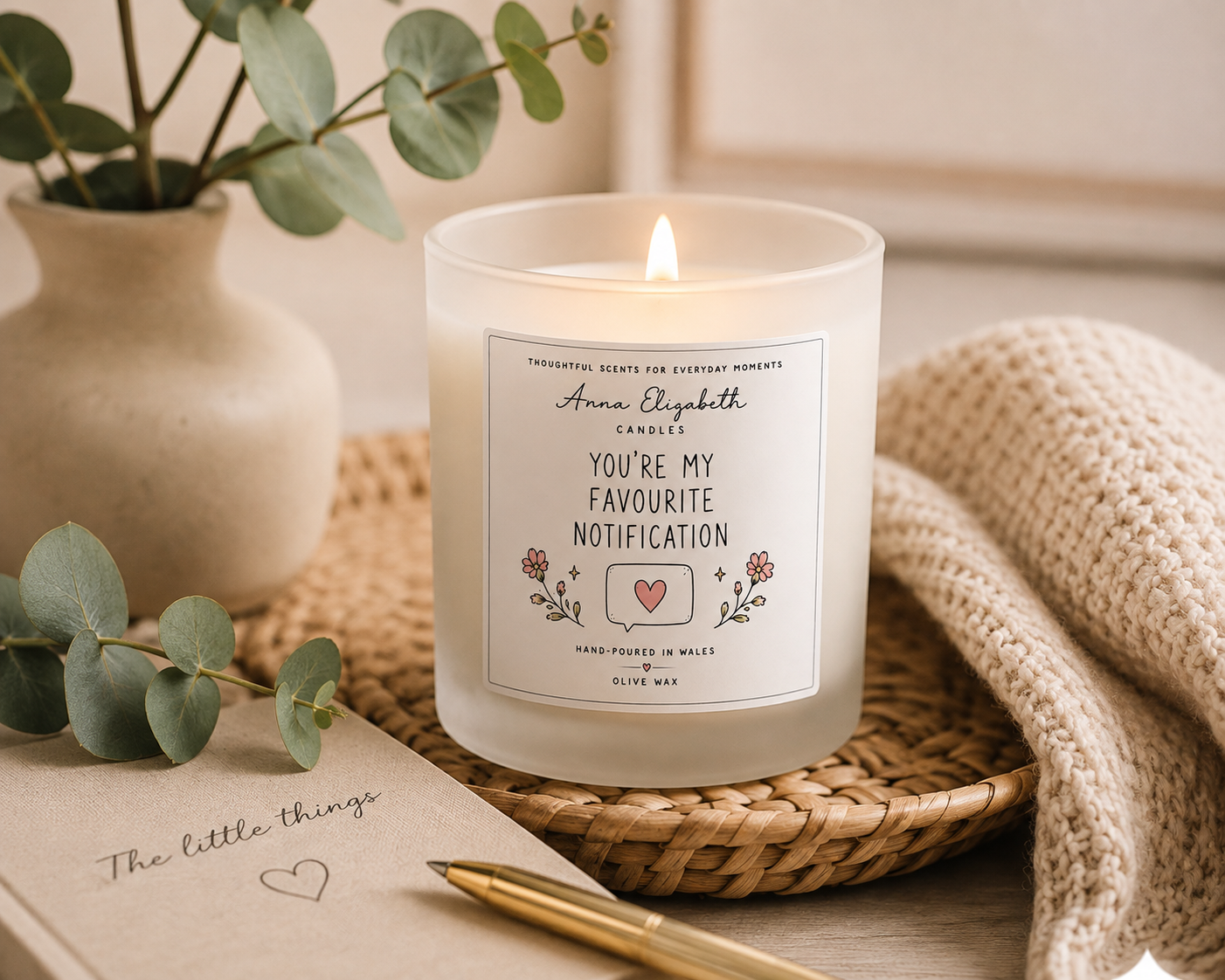 My Favourite Notification Candle, Best Friend Gift, Friendship Gift, Gift for Bestie, Gift for Her, Birthday Gift, Thinking of You Gift