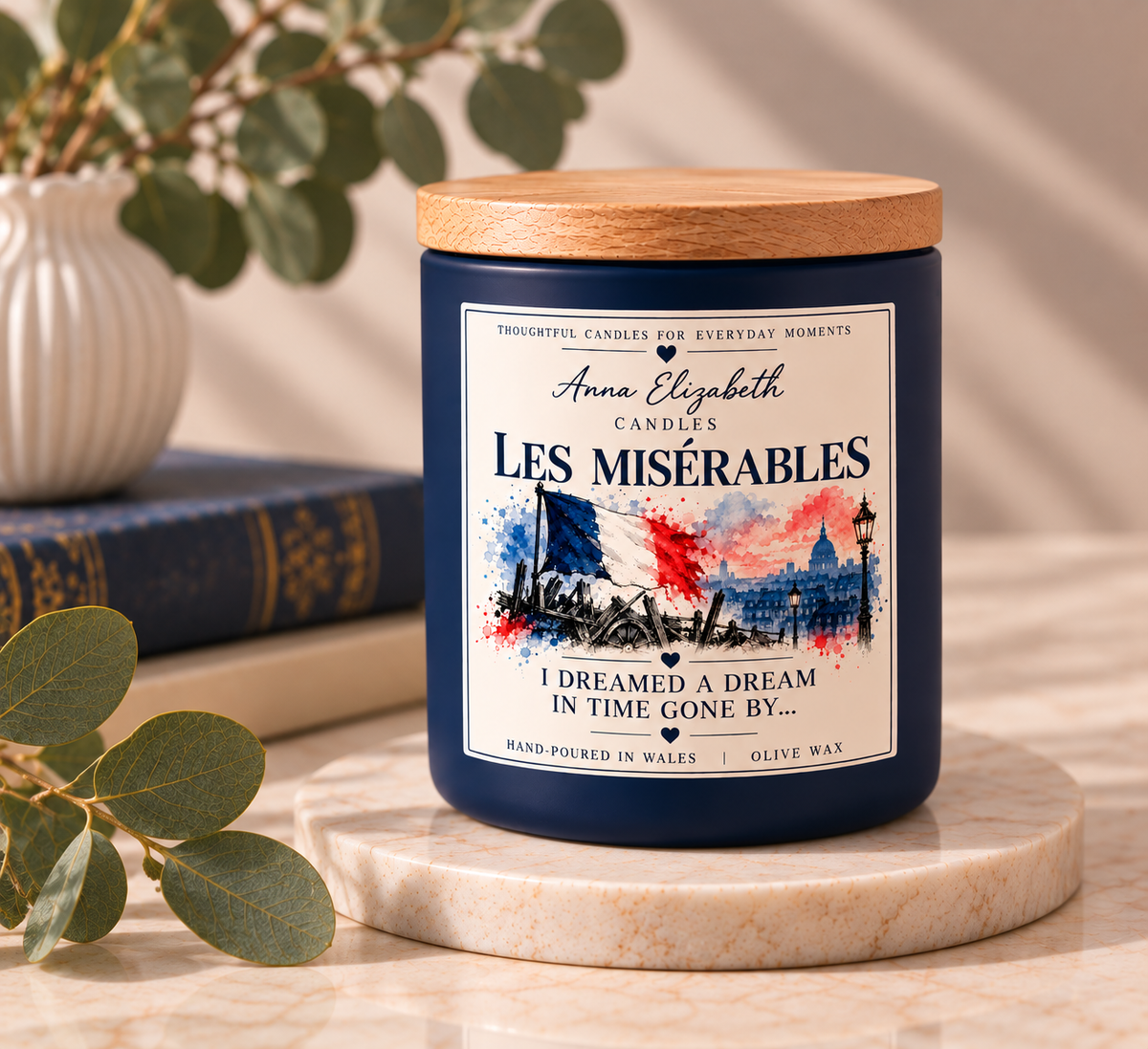 Les Miserables Inspired Candle, Musical Theatre Gift, Les Mis Gift, Handmade Olive Wax Candle, Theatre Lover Gift