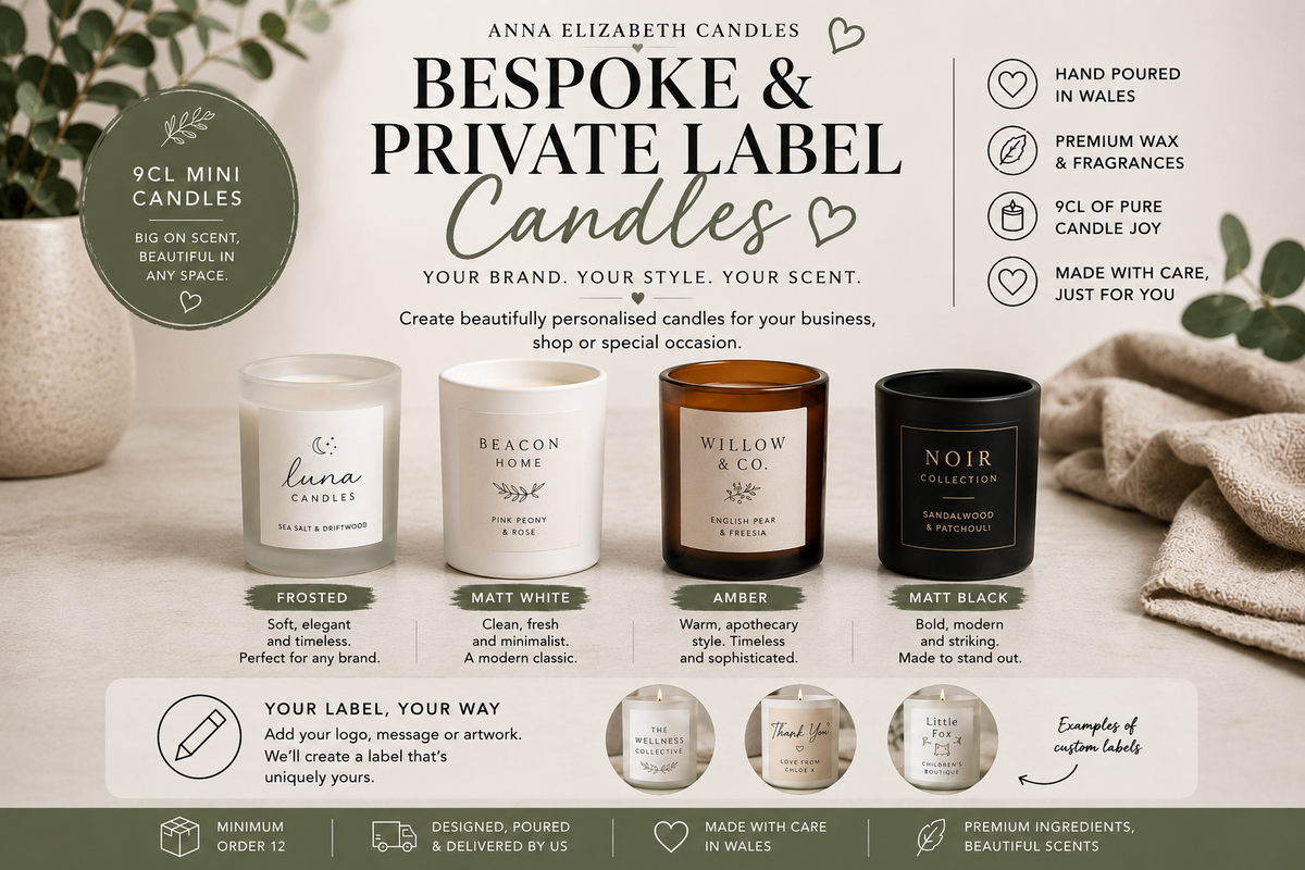 9cl Bespoke Candles, Custom Logo & Private Label Candles