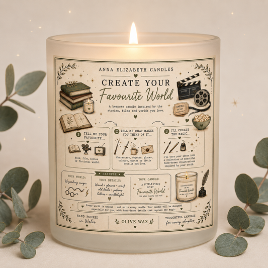 Personalised Book Candle, Film Inspired Candle, Custom Favourite World Candle, Book Lover Gift, Movie Lover Gift, Bespoke Candle,