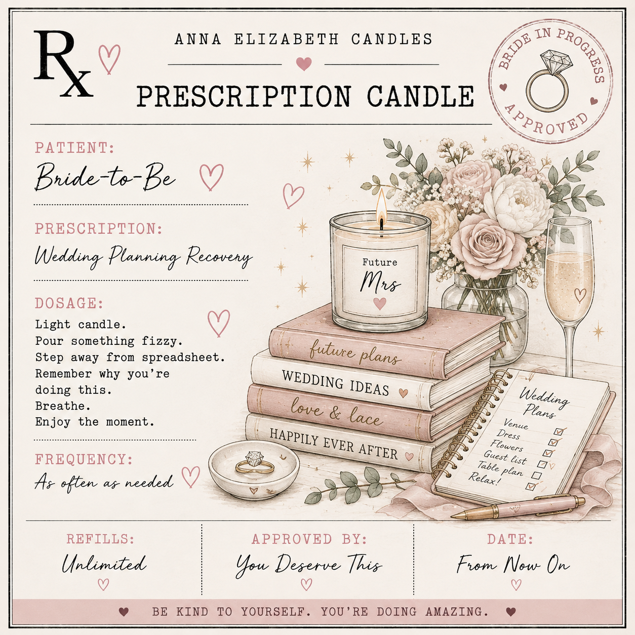 Prescription Candle, Custom Candle Gift, Funny Personalised Gift, Birthday Gift for Her, Teacher Gift, Mum Gift, New Home Candle