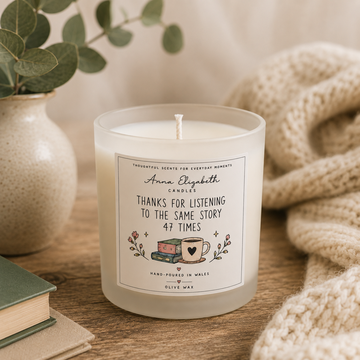 Friendship Candle Gift for Best Friend, Thanks for Listening to the Same Story 47 Times, Bestie Birthday Gift, Friendship Gift for Her