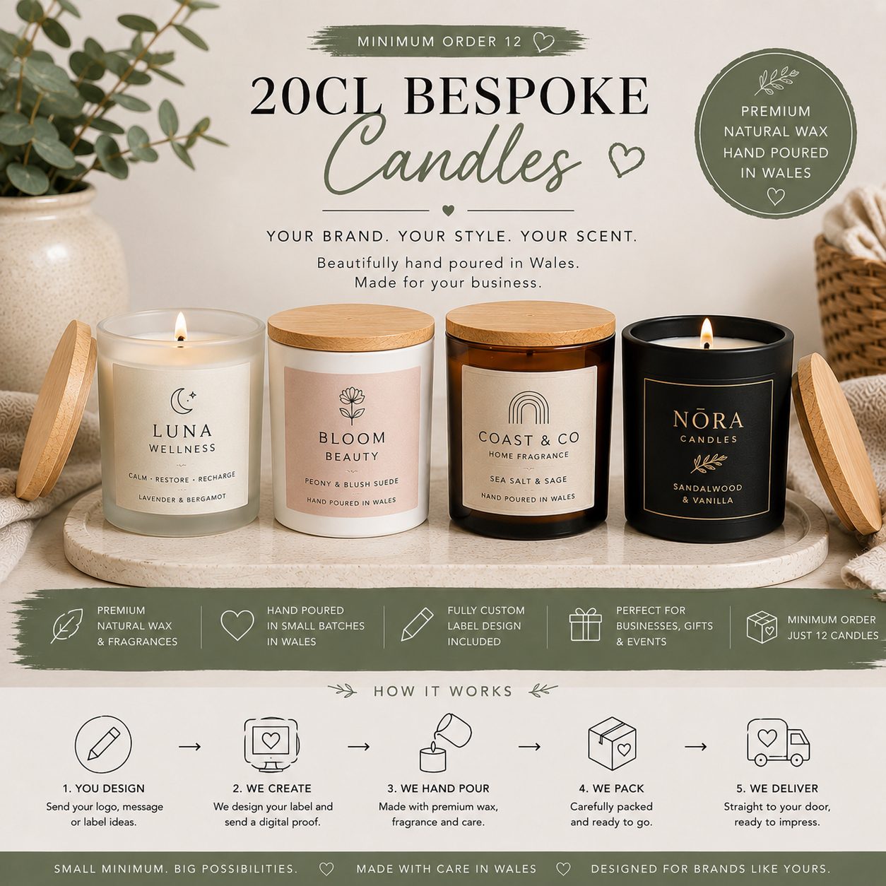 Medium 20cl Bespoke Candles | Custom Logo & Private Label