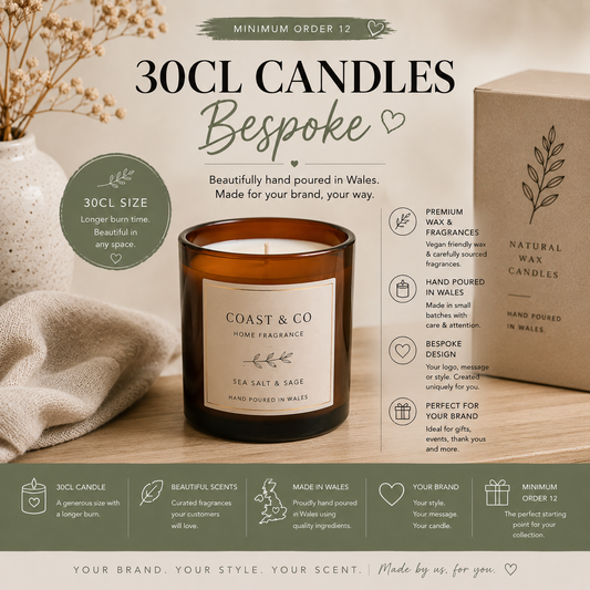 30cl Branded Candles | Custom Business, Wholesale & Corporate Candles