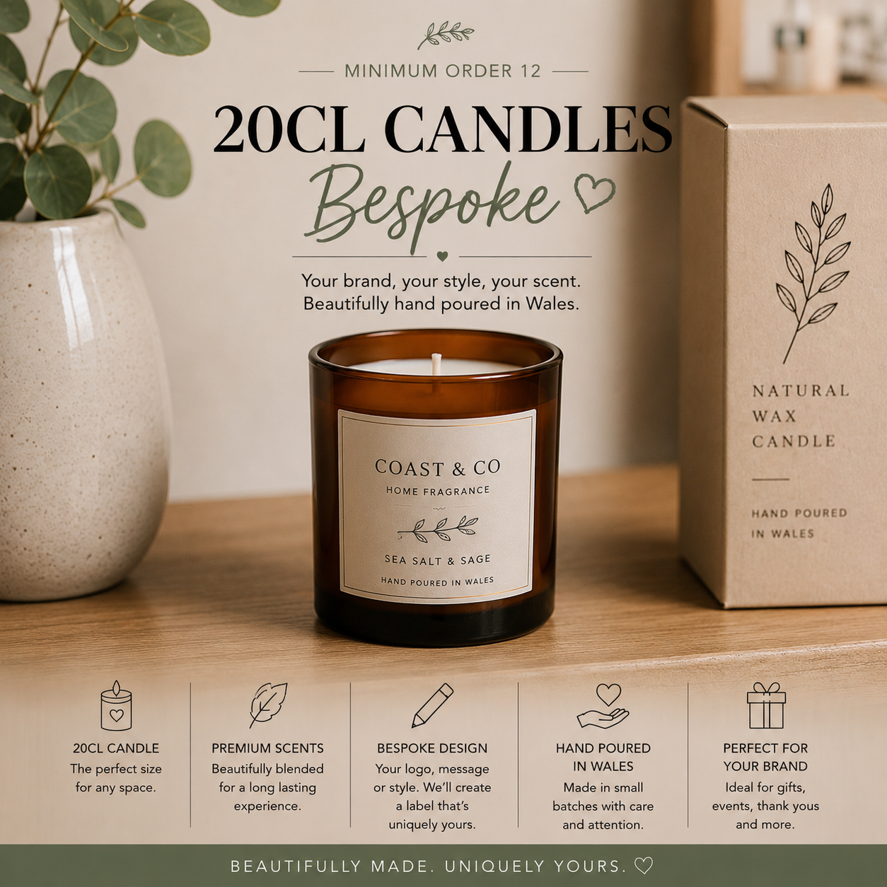Medium 20cl Bespoke Candles | Custom Logo & Private Label