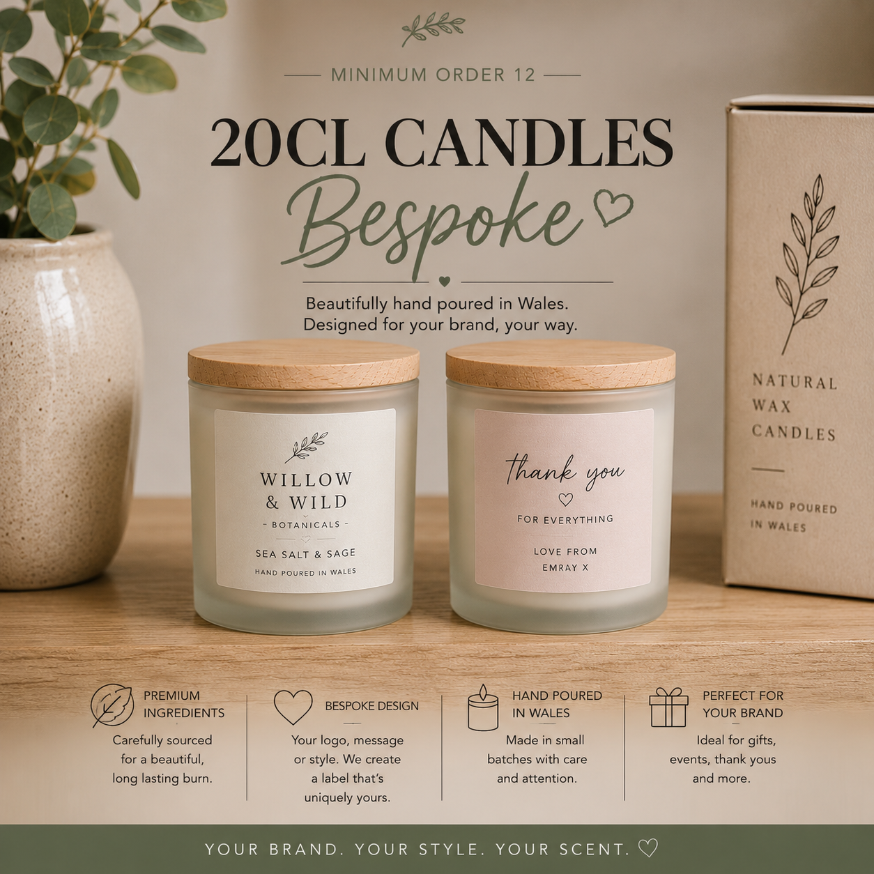 Medium 20cl Bespoke Candles | Custom Logo & Private Label