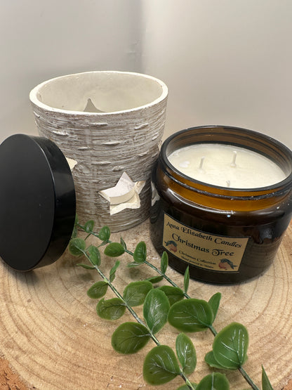 Large Amber Christmas Candle