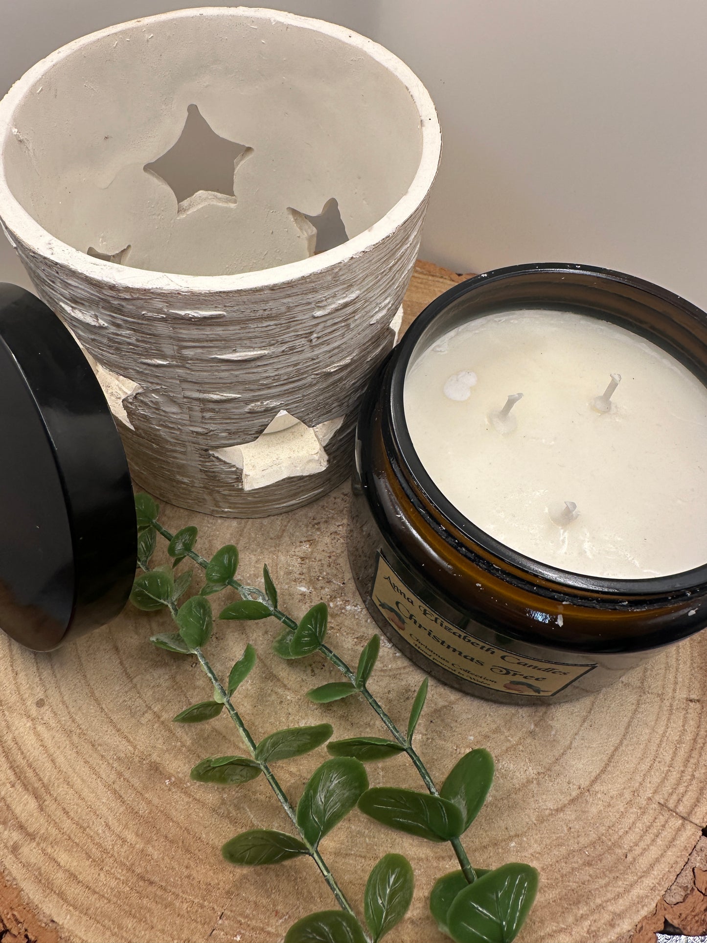 Large Amber Christmas Candle