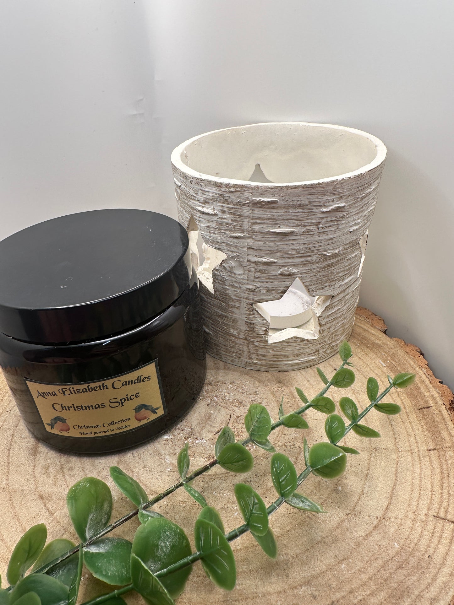 Large Amber Christmas Candle