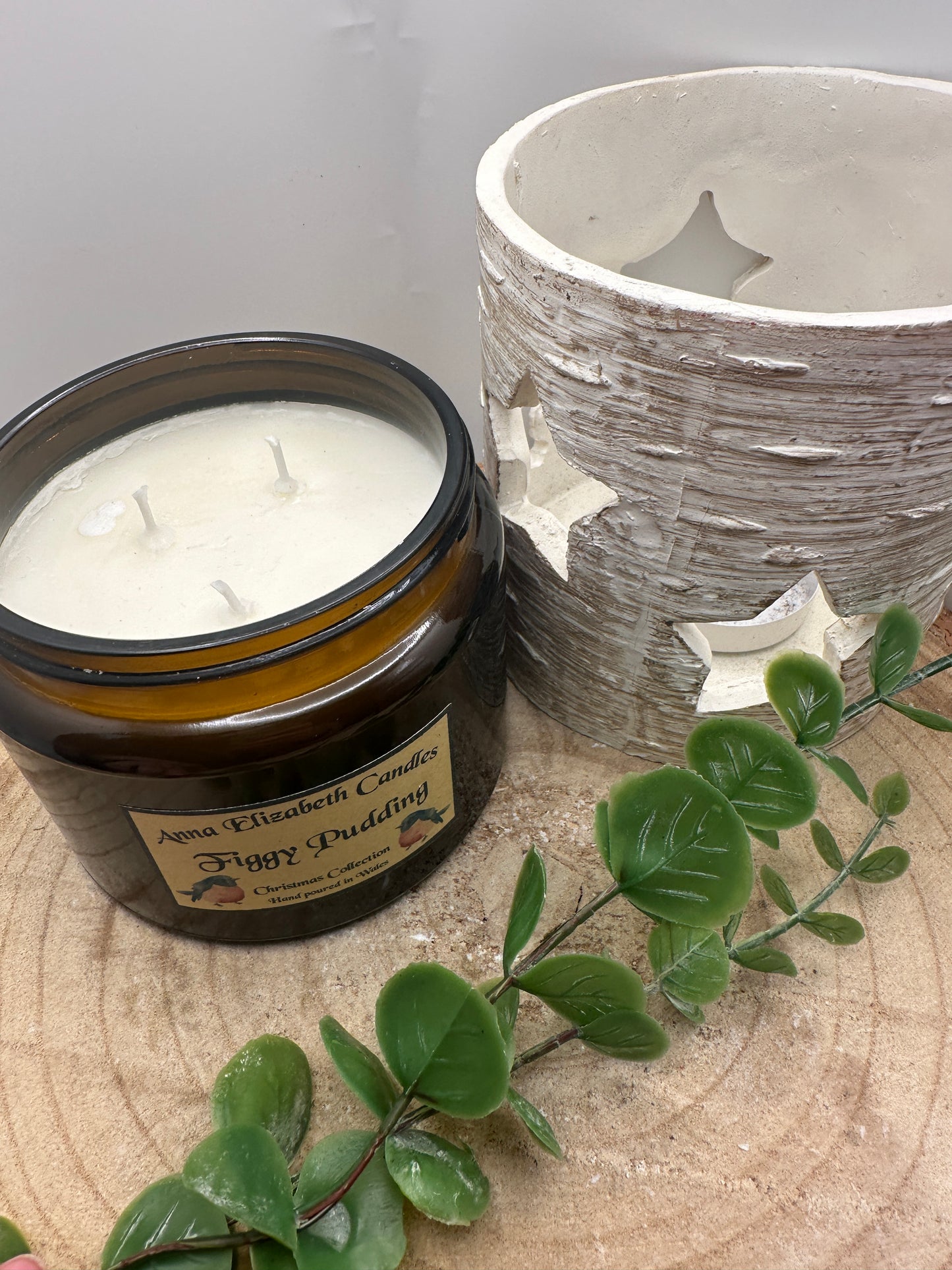 Large Amber Christmas Candle