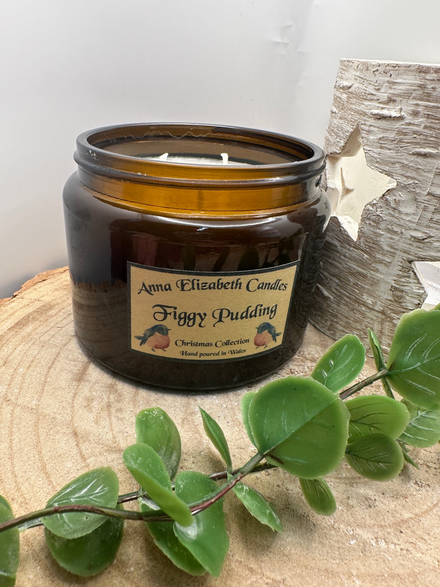 Large Amber Christmas Candle