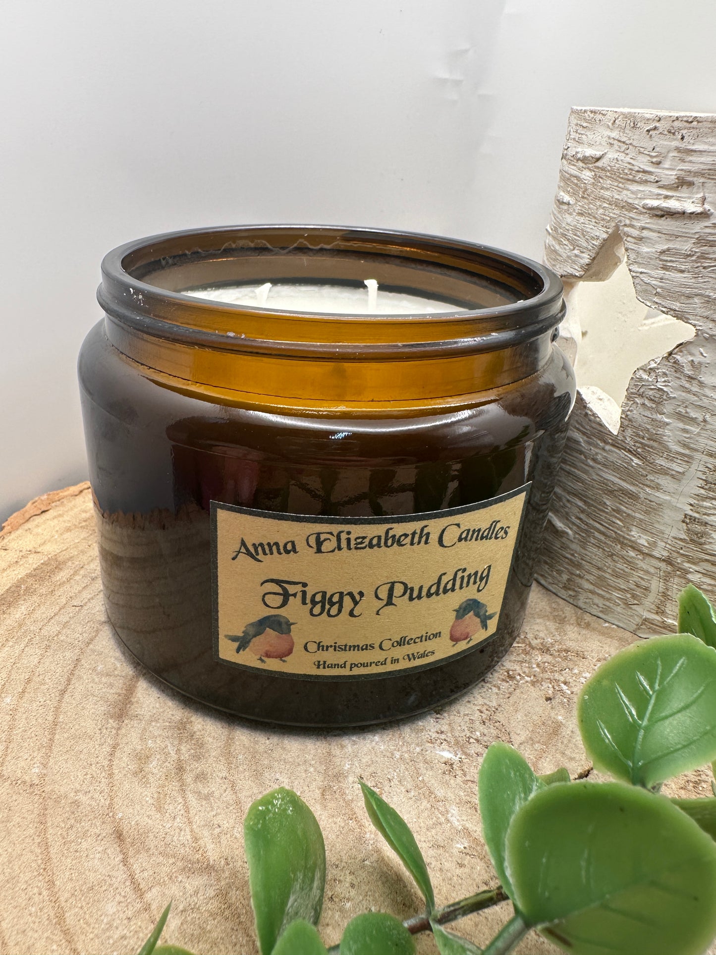 Large Amber Christmas Candle