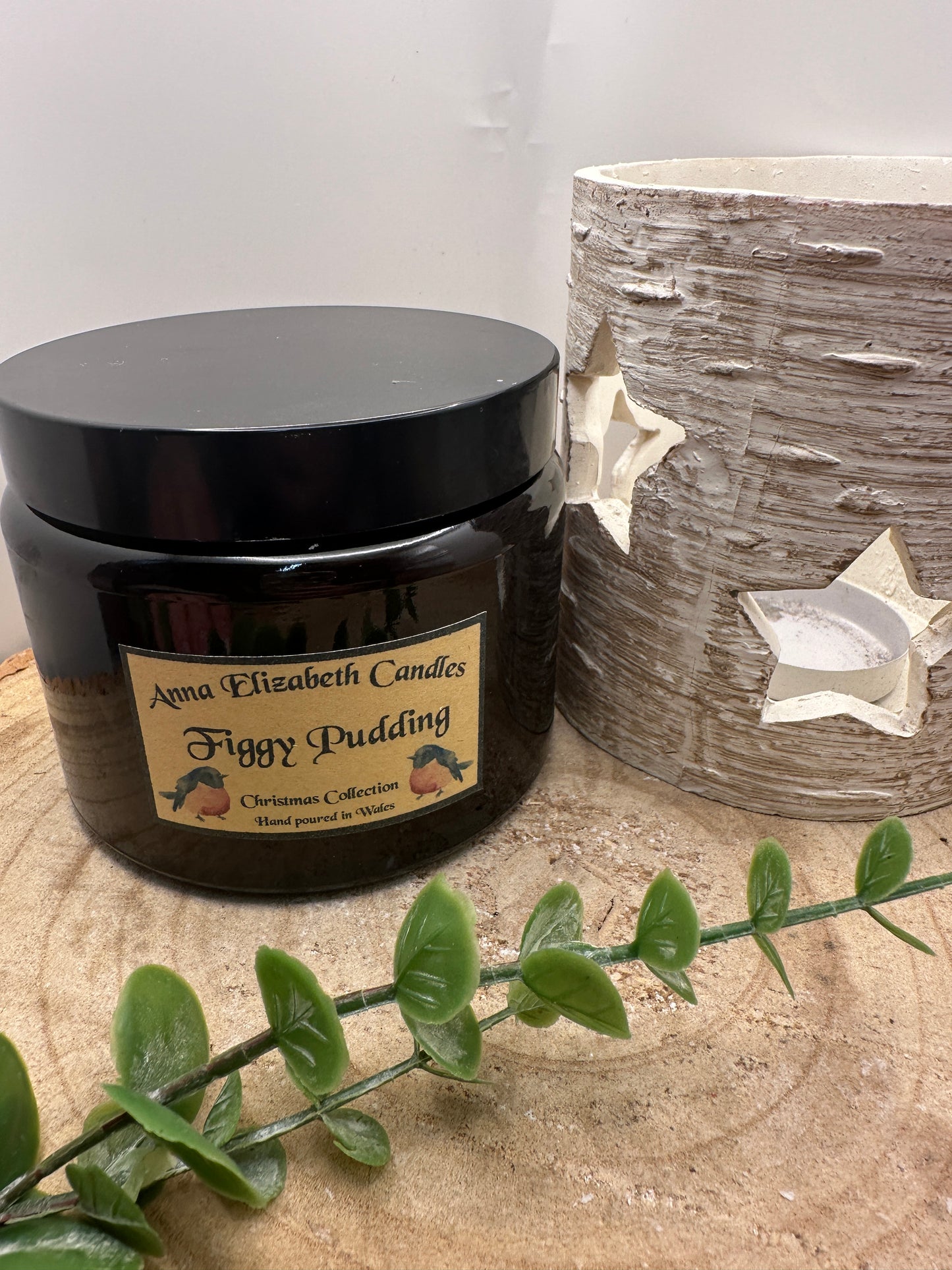 Large Amber Christmas Candle