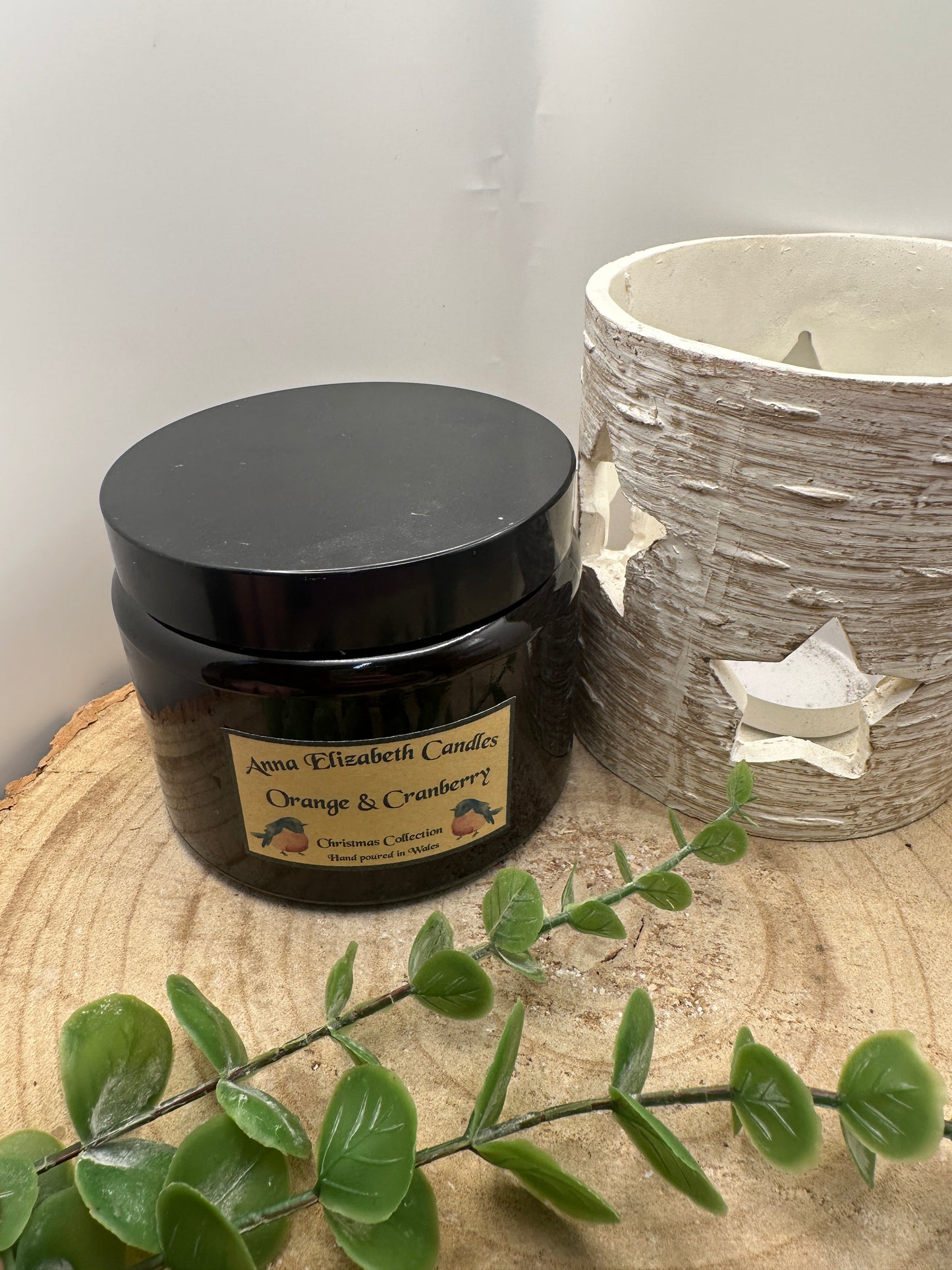 Large Amber Christmas Candle