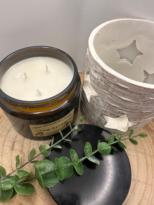 Large Amber Christmas Candle