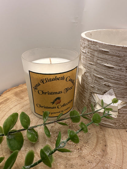 Large Frosted Christmas Candle