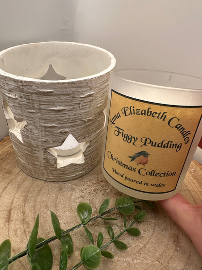 Large Frosted Christmas Candle