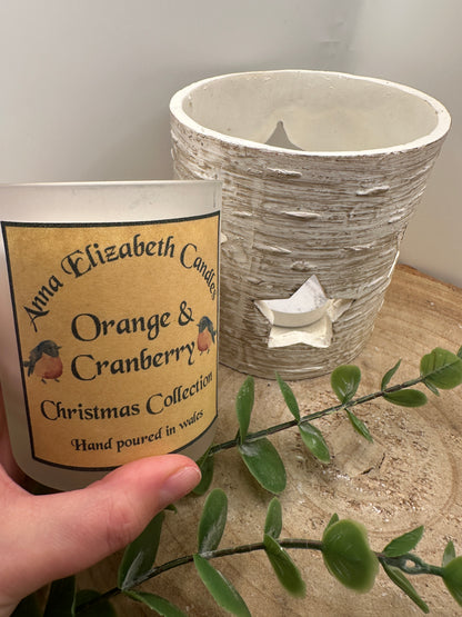 Large Frosted Christmas Candle