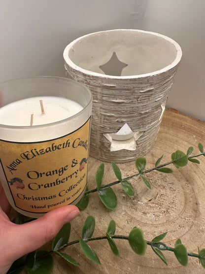 Large Frosted Christmas Candle