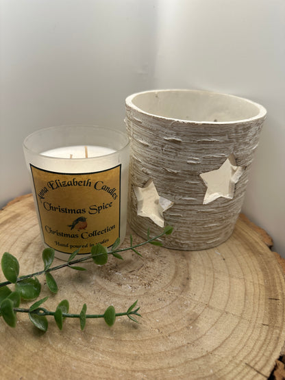 Large Frosted Christmas Candle