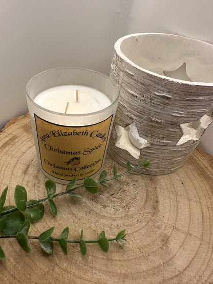 Large Frosted Christmas Candle