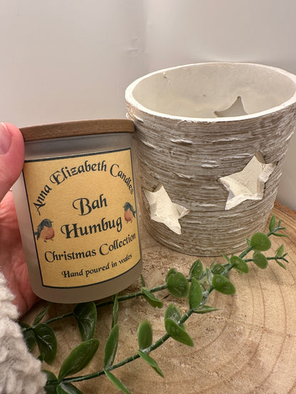 Large Frosted Christmas Candle