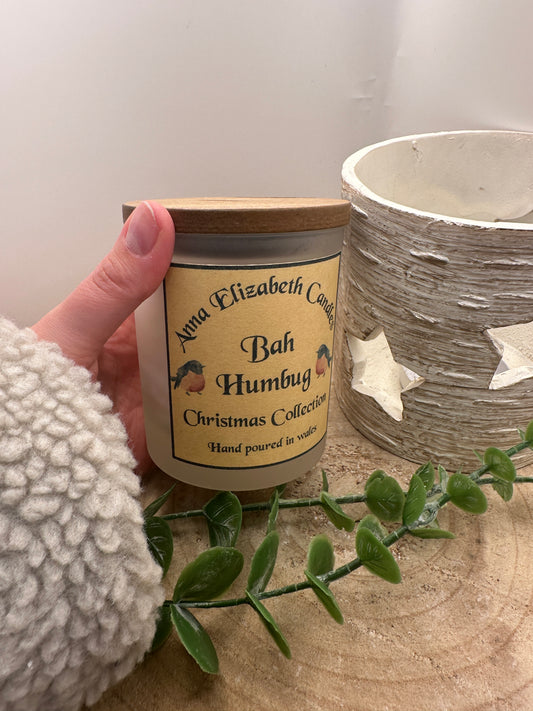 Large Frosted Christmas Candle